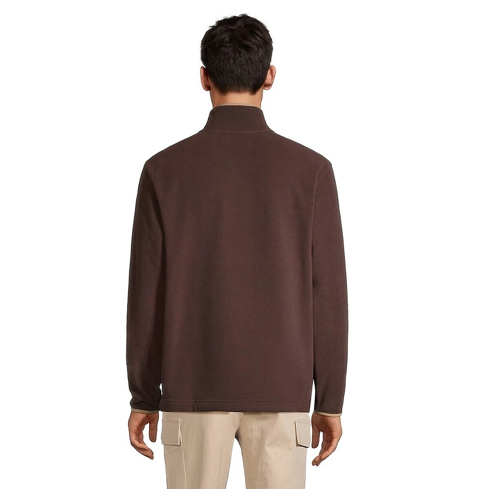 Polar Fleece Quarter-Zip Mockneck Top