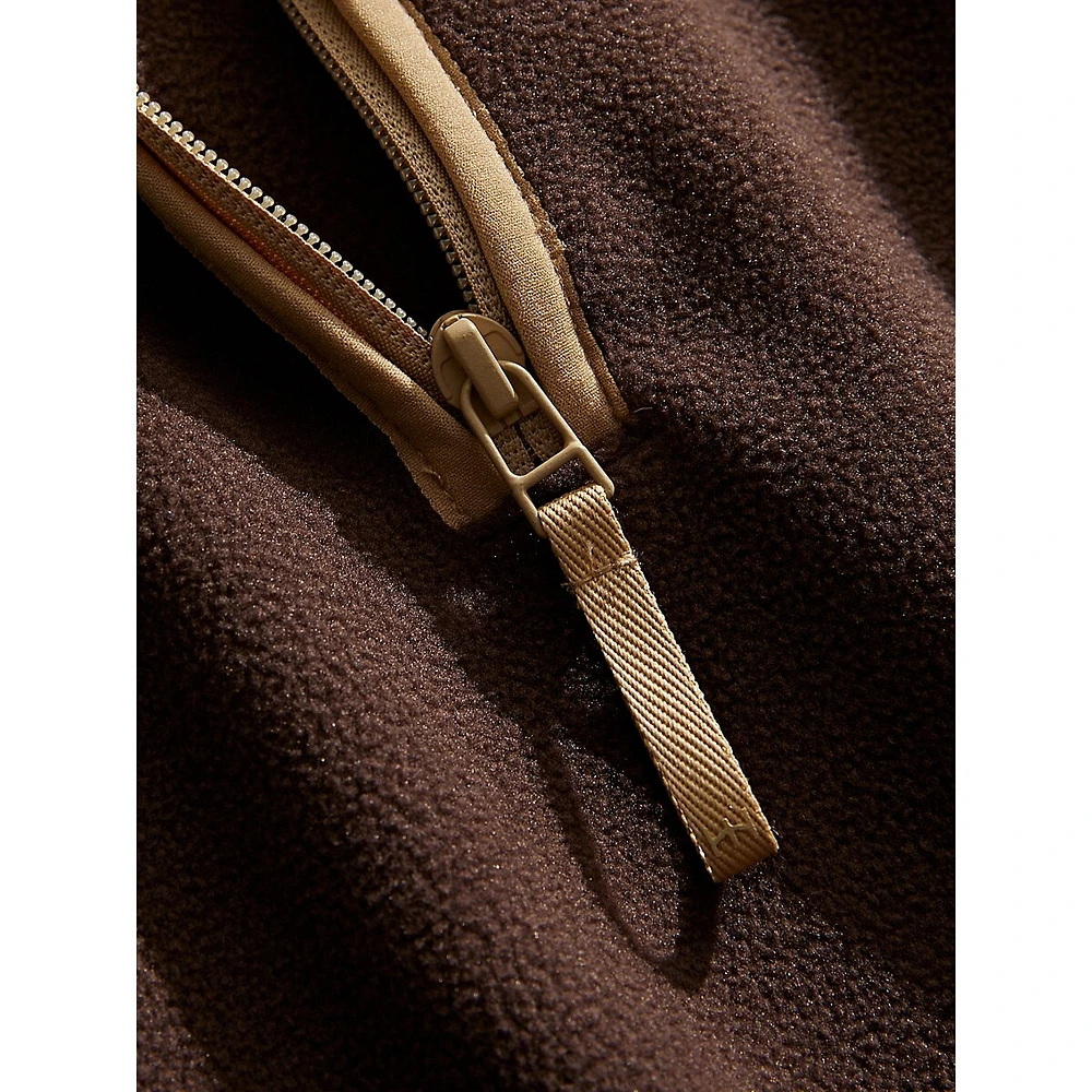 Polar Fleece Quarter-Zip Mockneck Top
