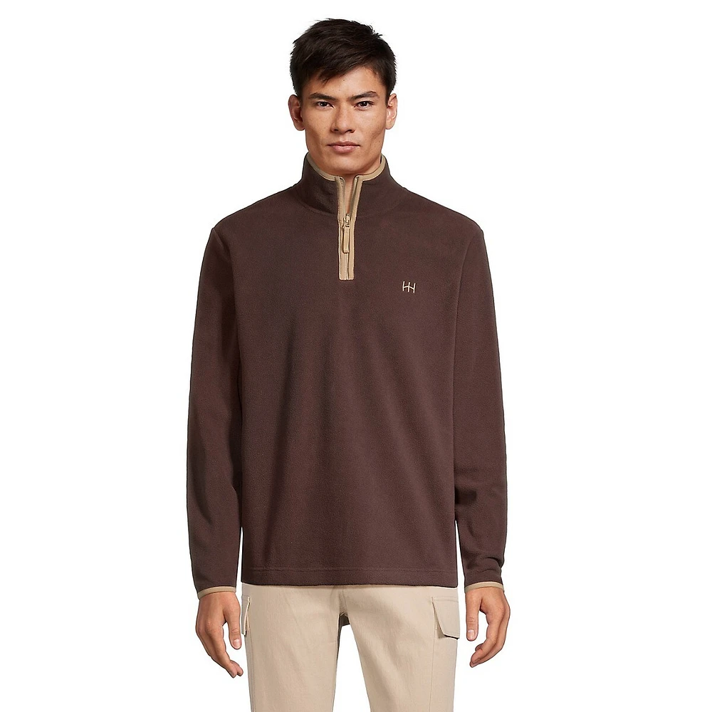 Polar Fleece Quarter-Zip Mockneck Top
