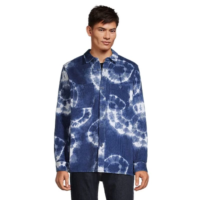 Printed Corduroy Button-Down Shirt