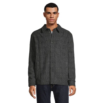 Saskatoon Monogram-Pattern Woven Overshirt