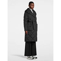 Tied Shawl-Collar Longline Parka