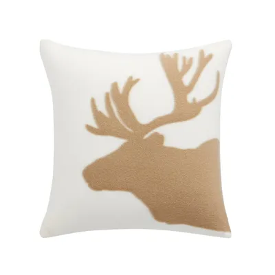Deer-Print Polar Fleece Cushion