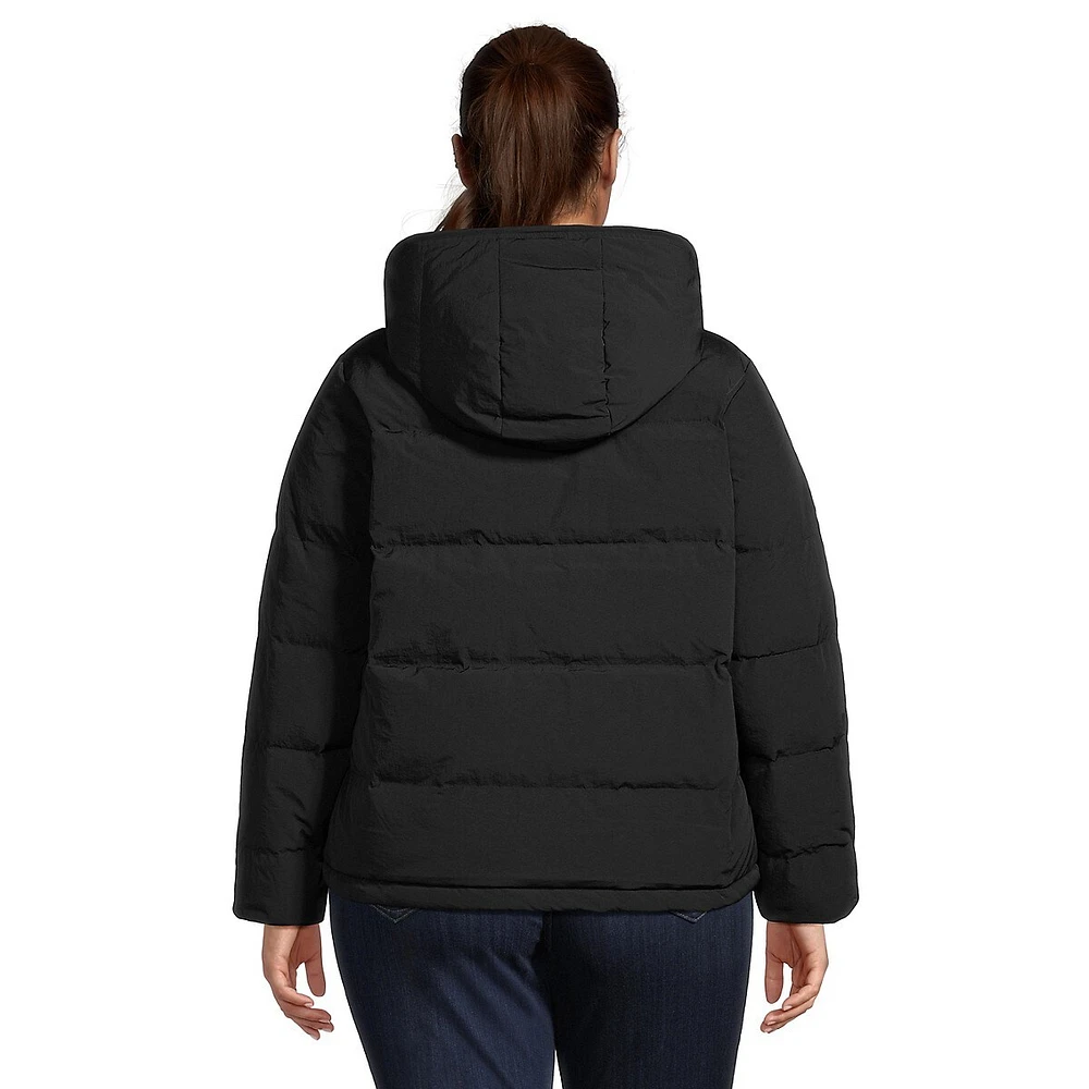 Plus Removable-Hood Down Puffer Jacket