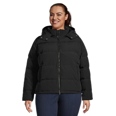 Plus Removable-Hood Down Puffer Jacket