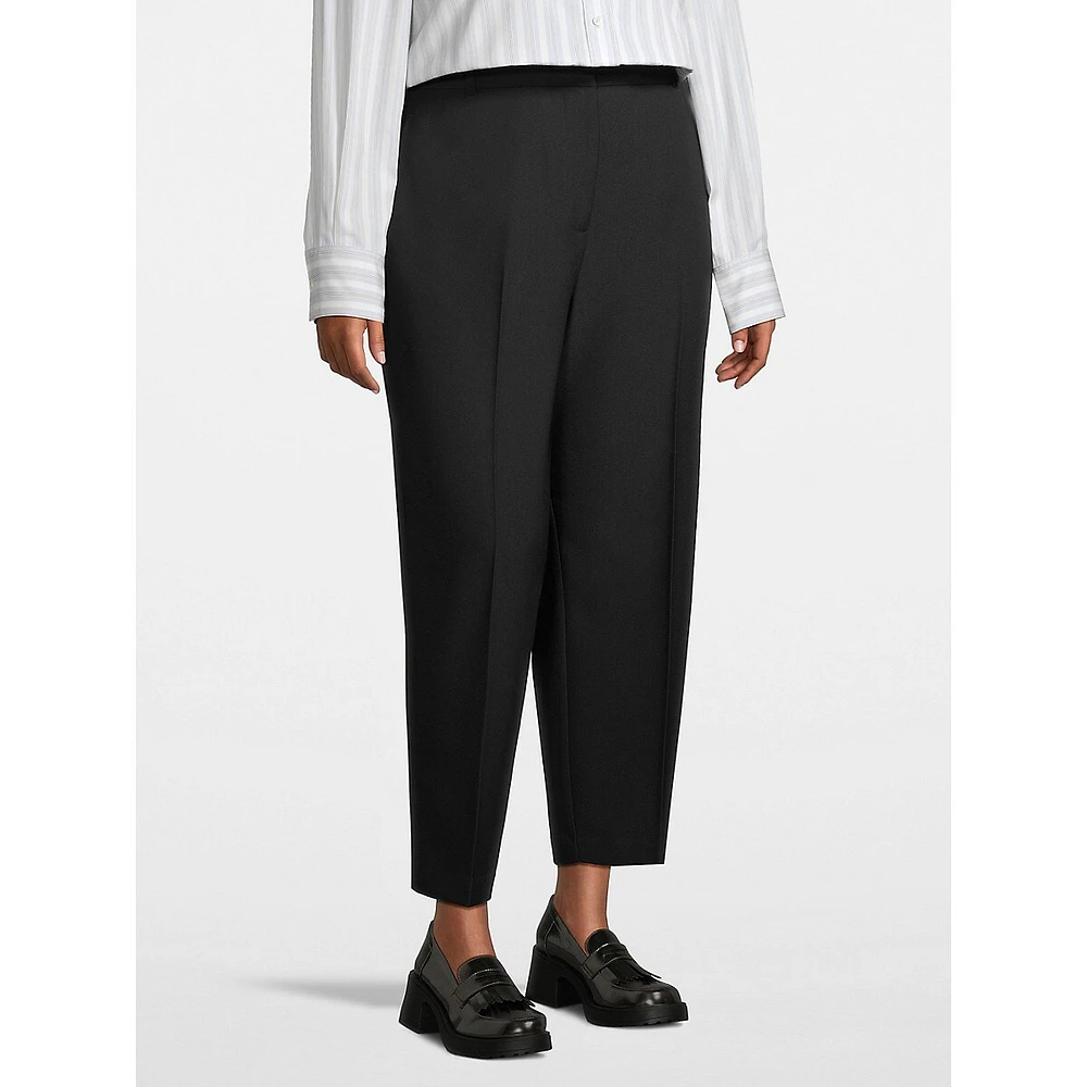 Plus Tailored Wide-Leg Crop Pants