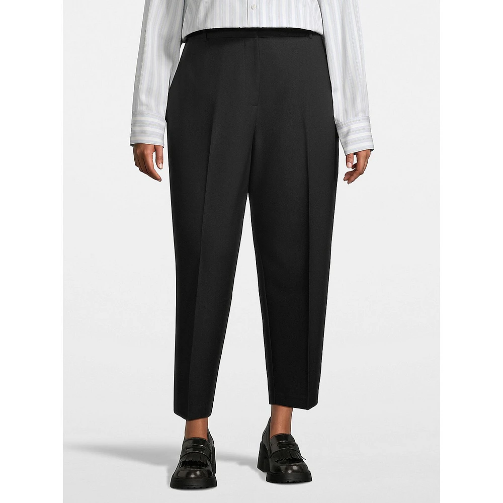 Plus Tailored Wide-Leg Crop Pants