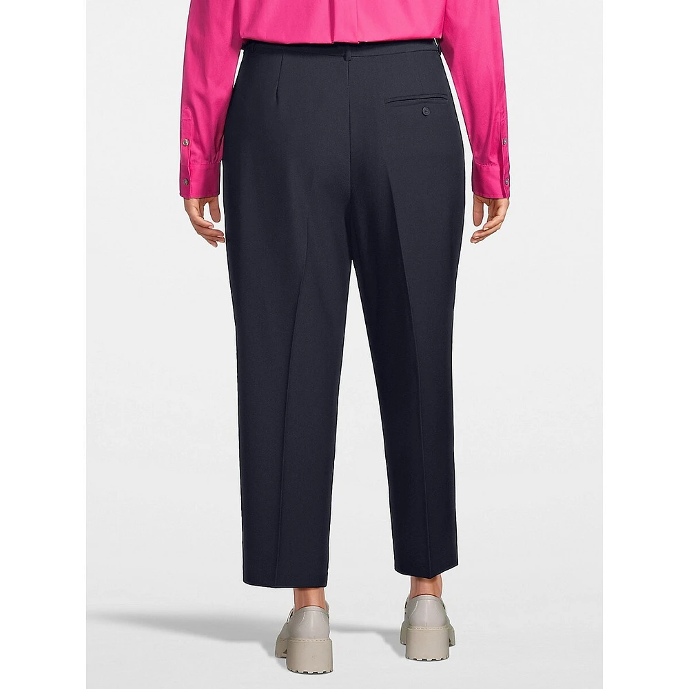 Plus Tailored Wide-Leg Crop Pants