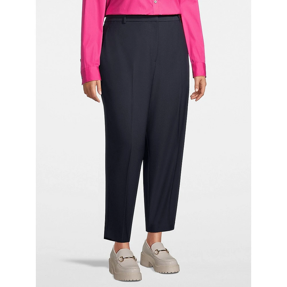 Plus Tailored Wide-Leg Crop Pants