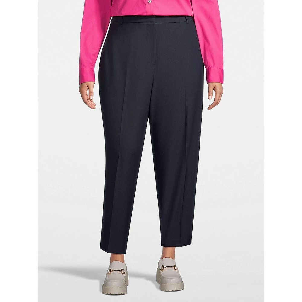 Plus Tailored Wide-Leg Crop Pants