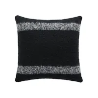All Season Anthracite Striped Wool-Blend Cushion
