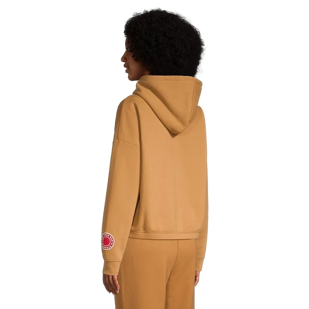 Women's Boxy Varsity-Patch Hoodie