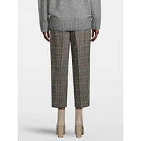 Wool-Blend Plaid Ankle Pants