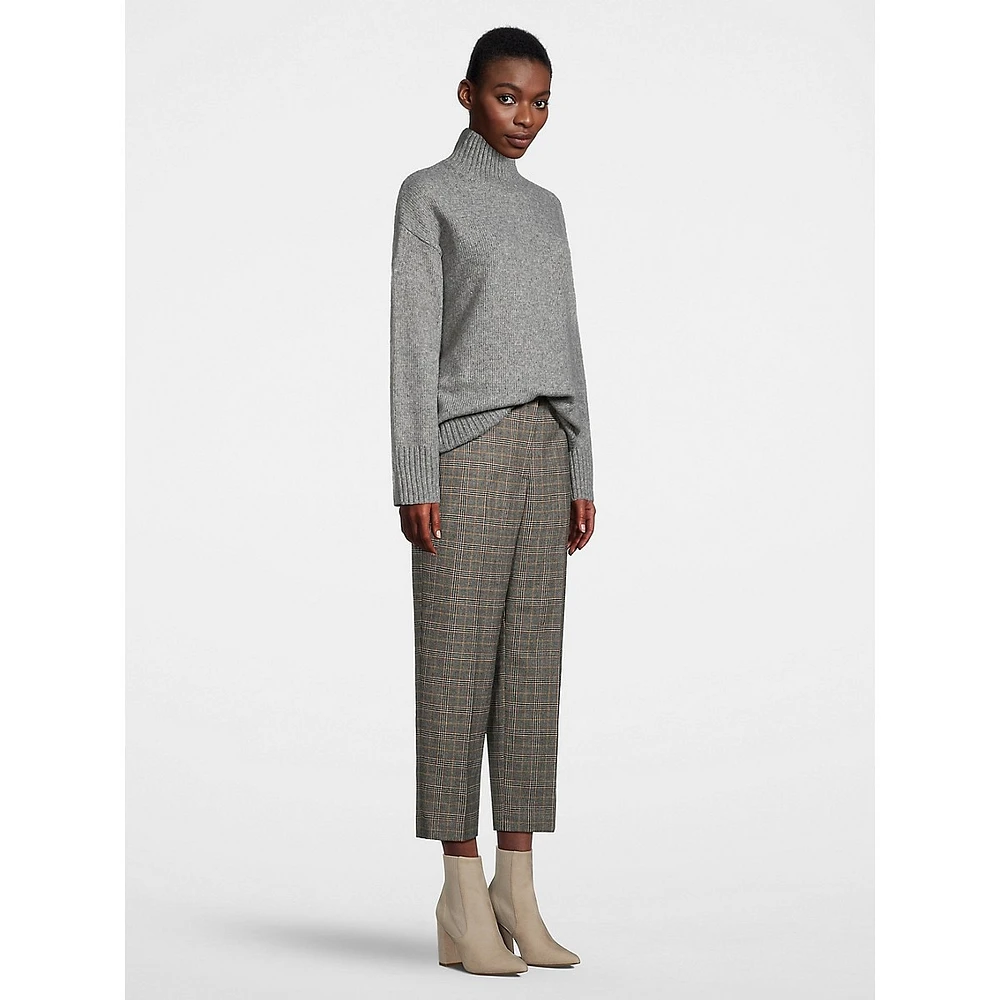 Wool-Blend Plaid Ankle Pants