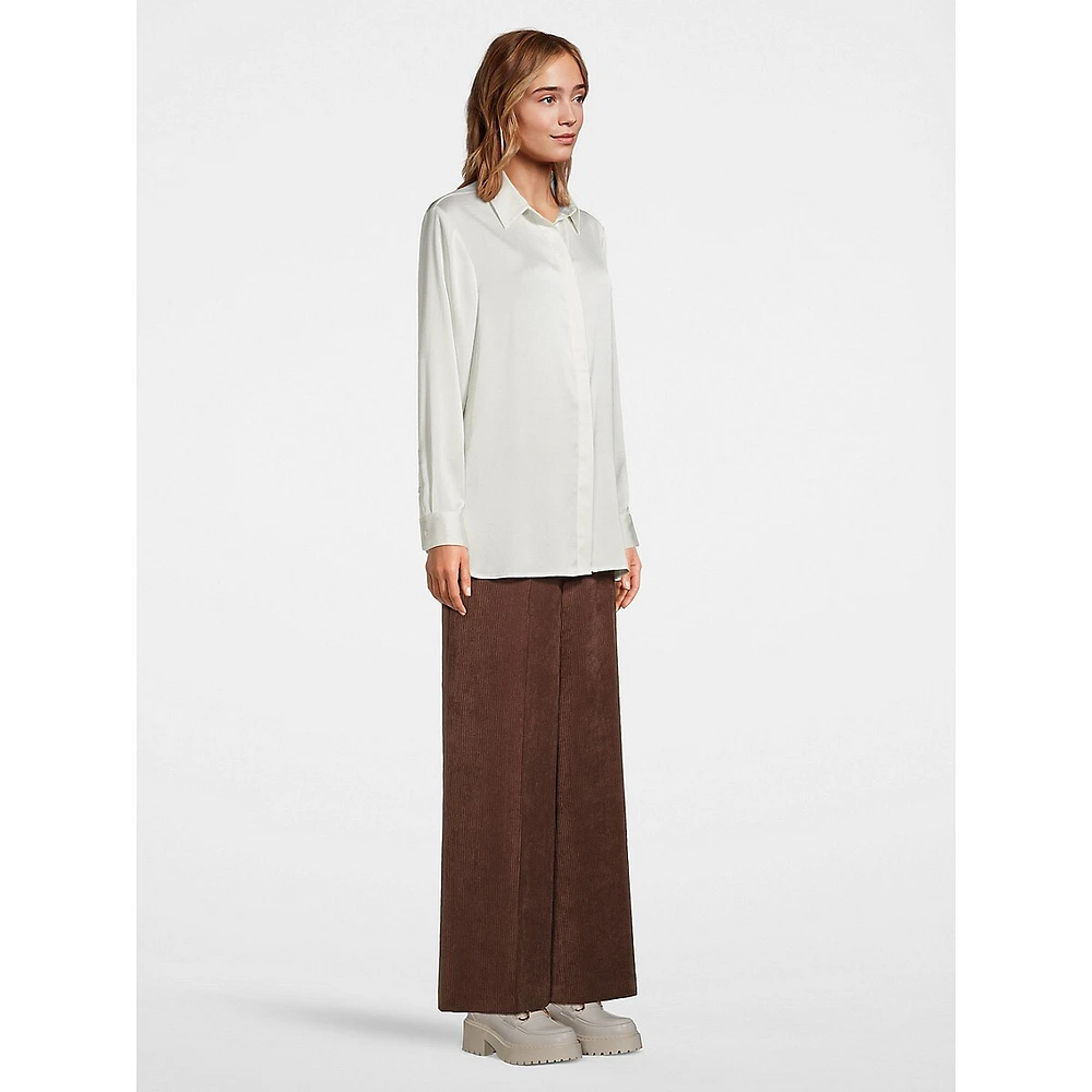 Drapey Textured Satin Shirt