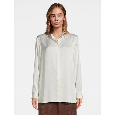 Drapey Textured Satin Shirt