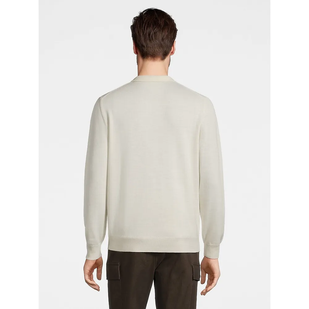 Merino Wool Polo Sweater