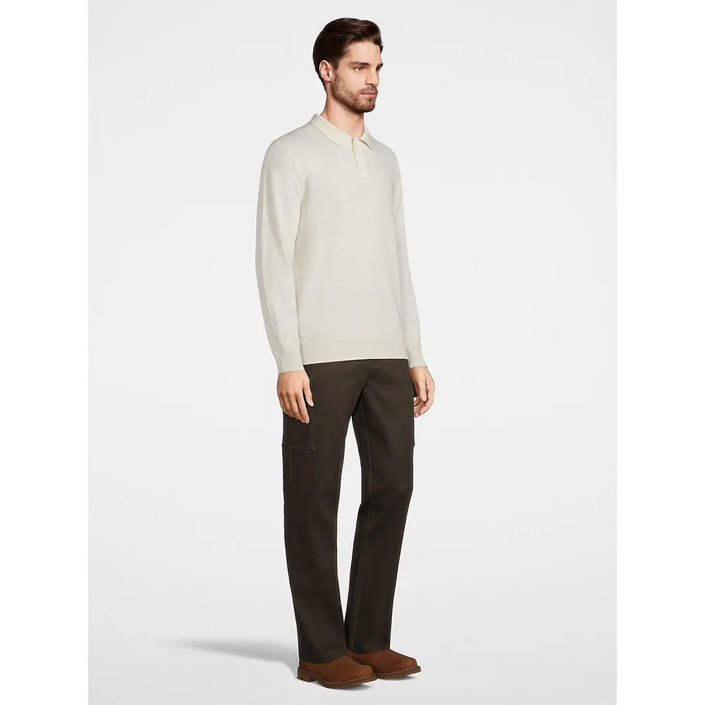 Merino Wool Polo Sweater