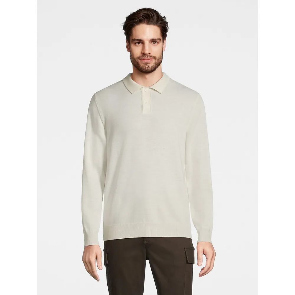 Merino Wool Polo Sweater