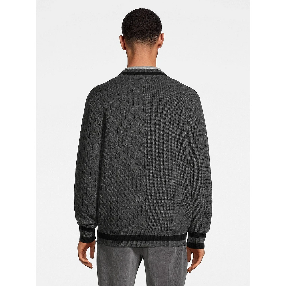 Columbia Wool Contrast V-Neck Swaeter