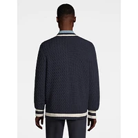 Columbia Wool Contrast V-Neck Swaeter