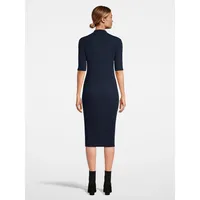 Merino Wool Buttoned Midi Sweater Dress
