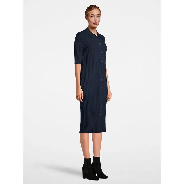 Merino Wool Fit & Flare Sweater Dress