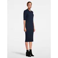 Merino Wool Buttoned Midi Sweater Dress