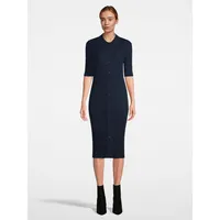 Merino Wool Buttoned Midi Sweater Dress