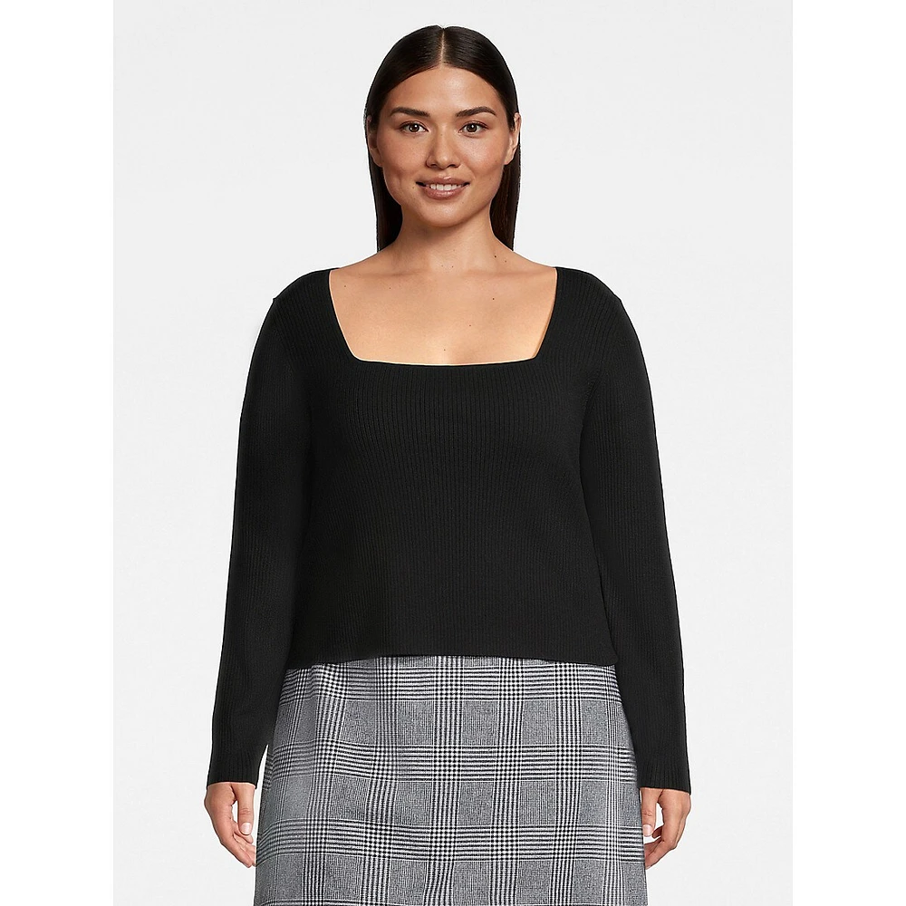 Plus Squareneck Rib Sweater