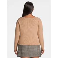 Plus Squareneck Rib Sweater
