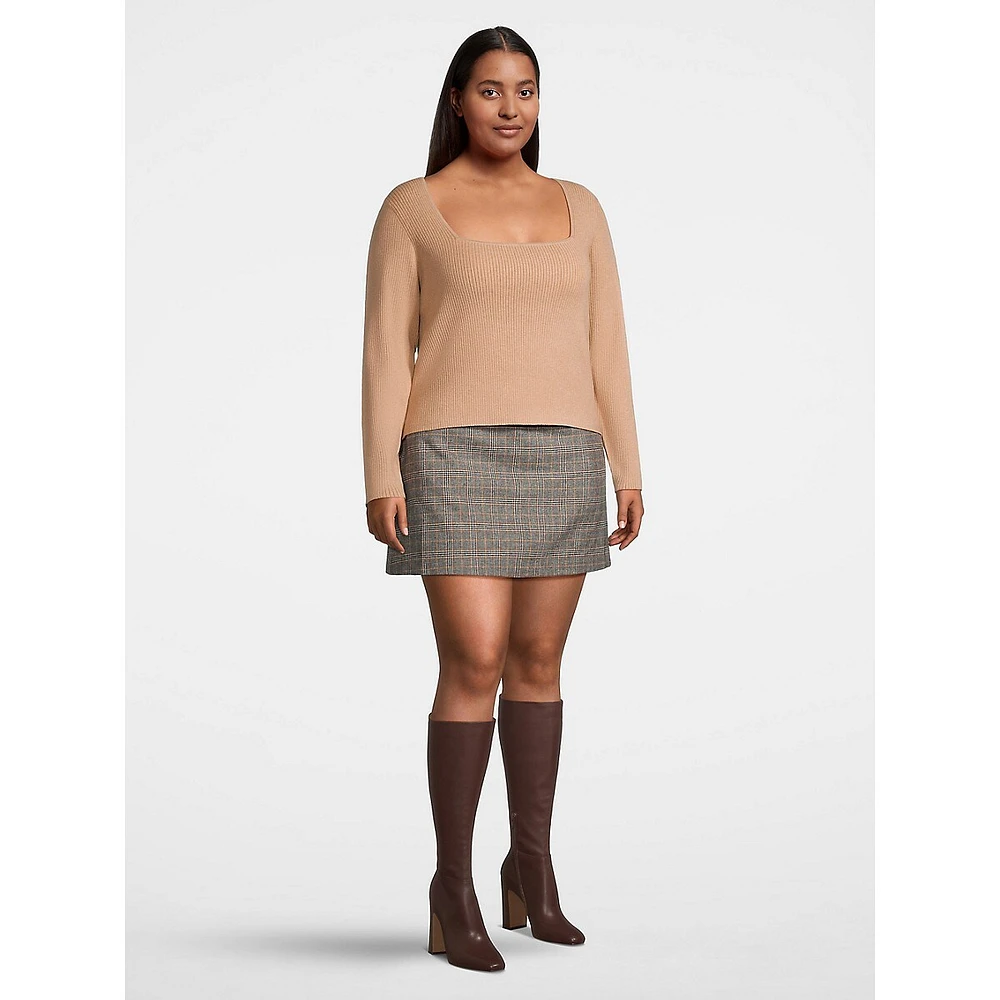 Plus Squareneck Rib Sweater