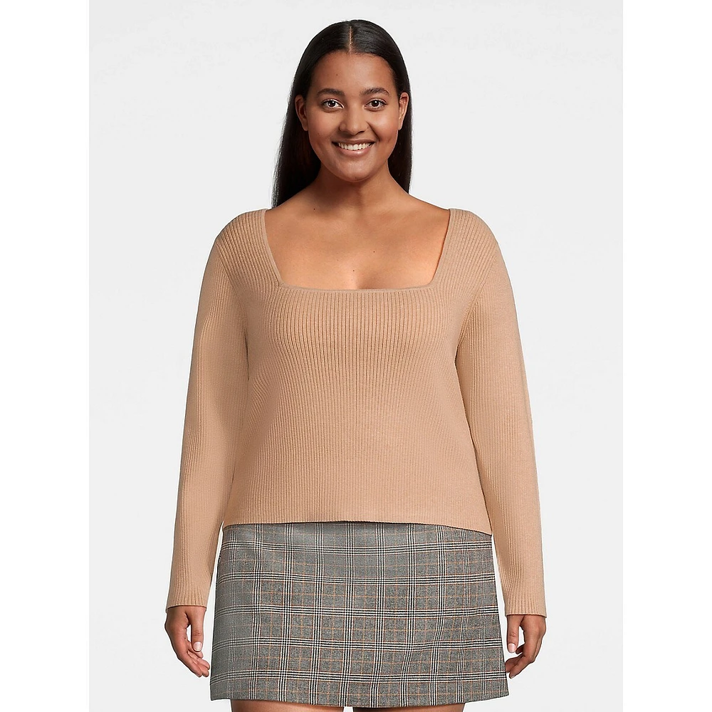 Plus Squareneck Rib Sweater