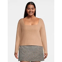 Plus Squareneck Rib Sweater