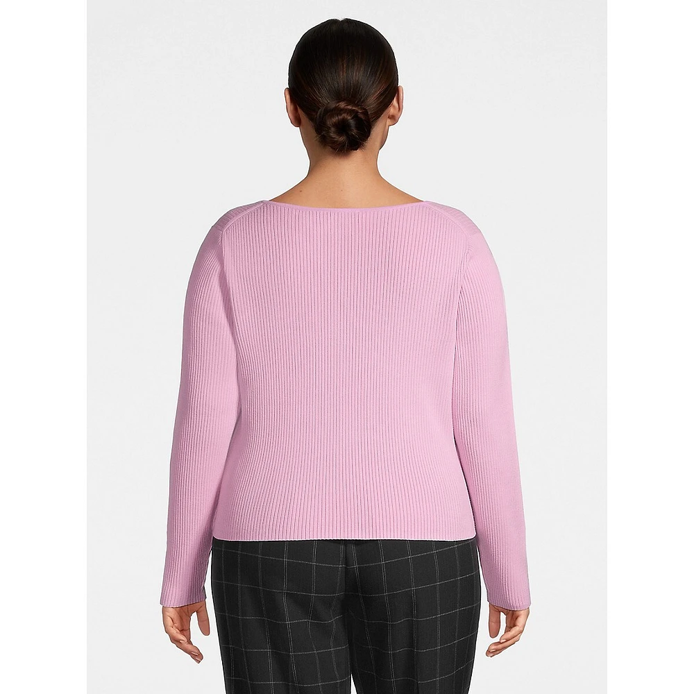 Plus Squareneck Rib Sweater