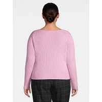 Plus Squareneck Rib Sweater