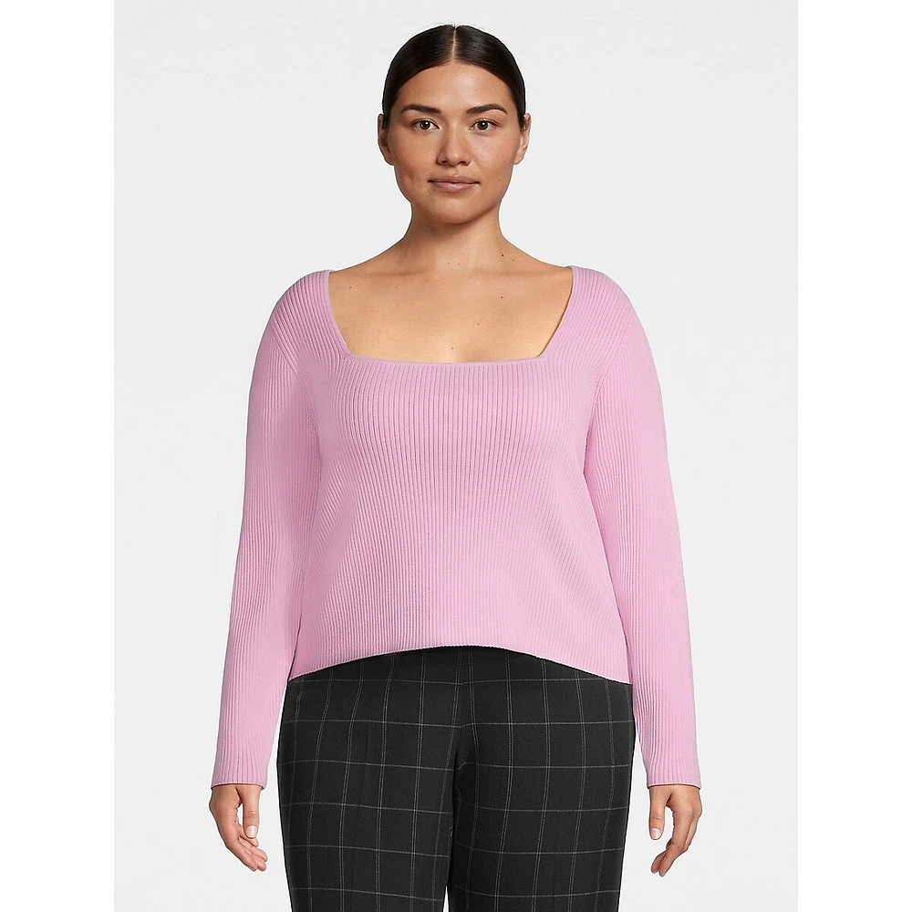 Plus Squareneck Rib Sweater