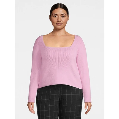 Plus Squareneck Rib Sweater