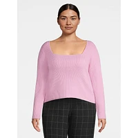 Plus Squareneck Rib Sweater
