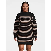 Plus Double-Knit Midi Sweater Dress