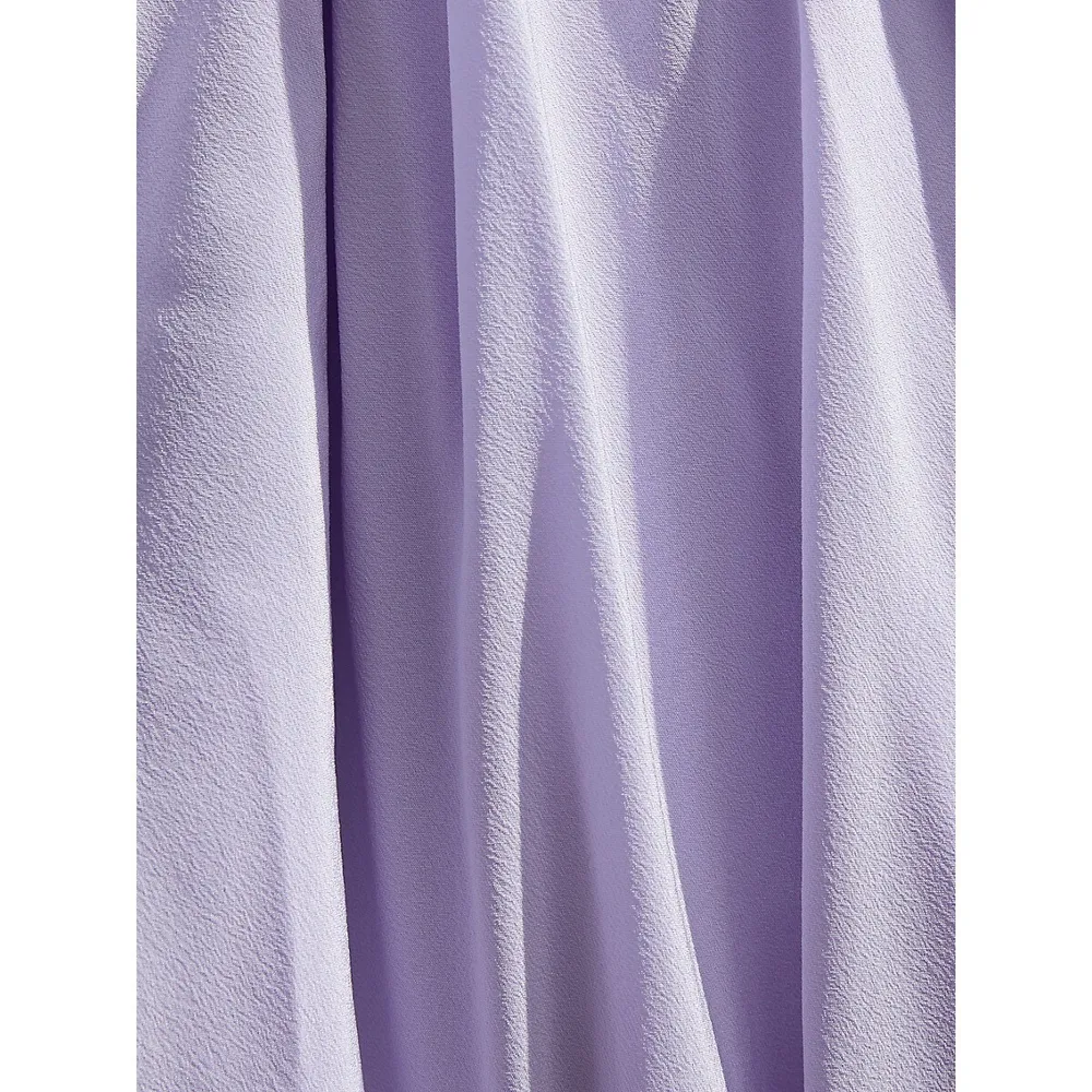 Asymmetrical Ruffled Silk Gown