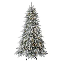 7ft Nordic Flocked Fir Pre-Lit Tree With 350 Warm White Lights And 1459 Mixed Tips