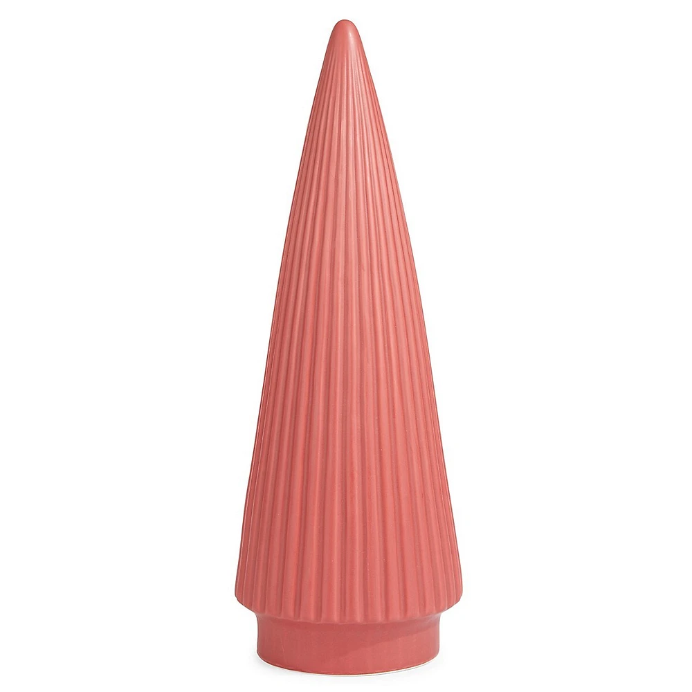 18-Inch Red Ceramic Tree Décor