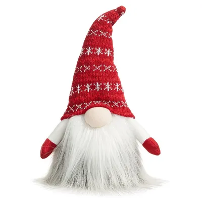13-Inch Gnome With Red Fair Isle Hat