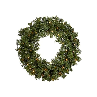 30-Inch Pre-Lit Forest Pine Wreath With 170 Mixed Tips