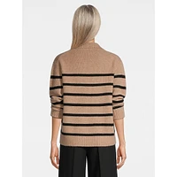 Open-Neck Cashmere Polo Sweater