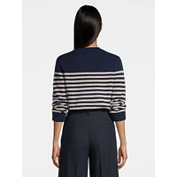 Striped Cashmere Crewneck Sweater