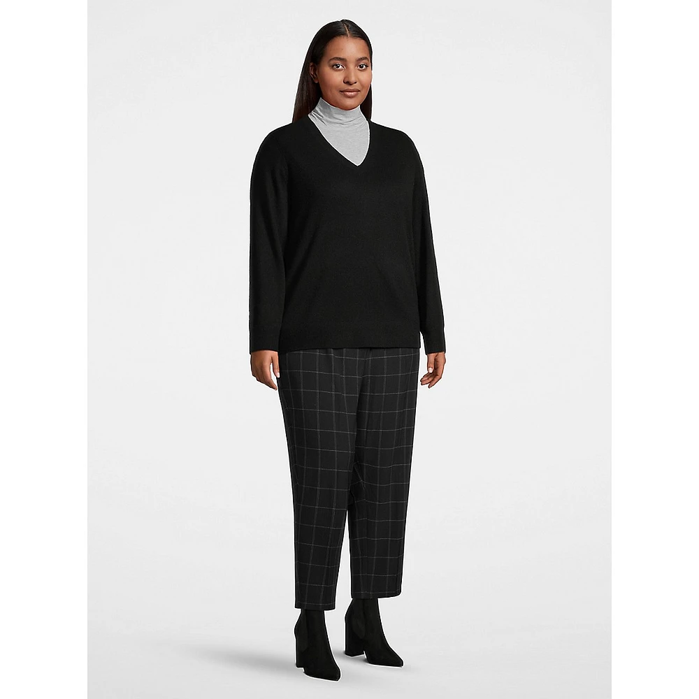 Plus Cashmere Classic V-Neck Sweater