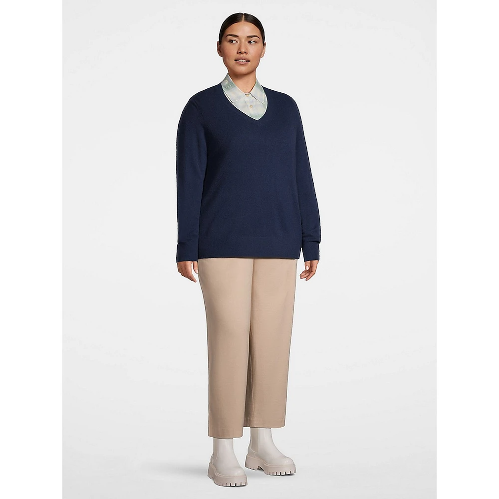 Plus Cashmere Classic V-Neck Sweater