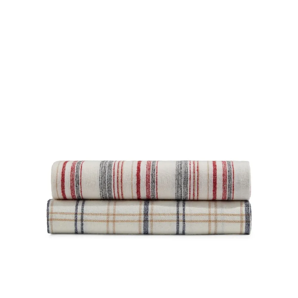 Sylvan Stripe Recover Recycled Flannel Sheet Set